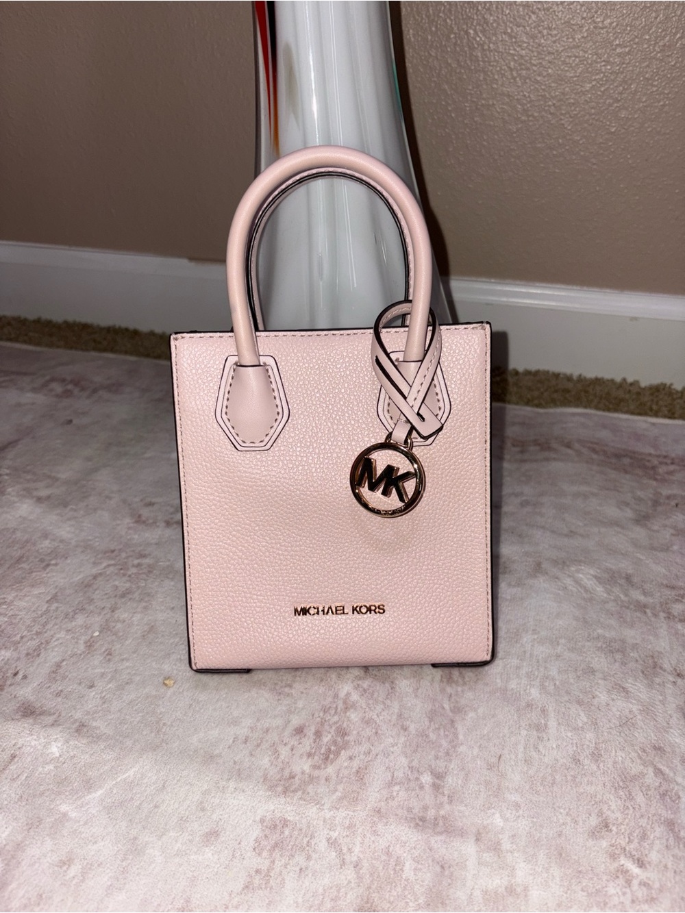Michael Kors Blush Pink Mini Tote with MK Logo Charm